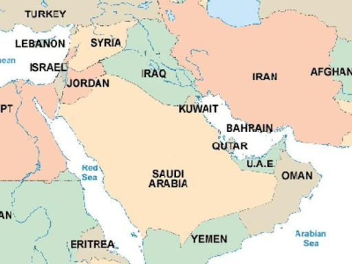 Peta negara-negara Timur Tengah